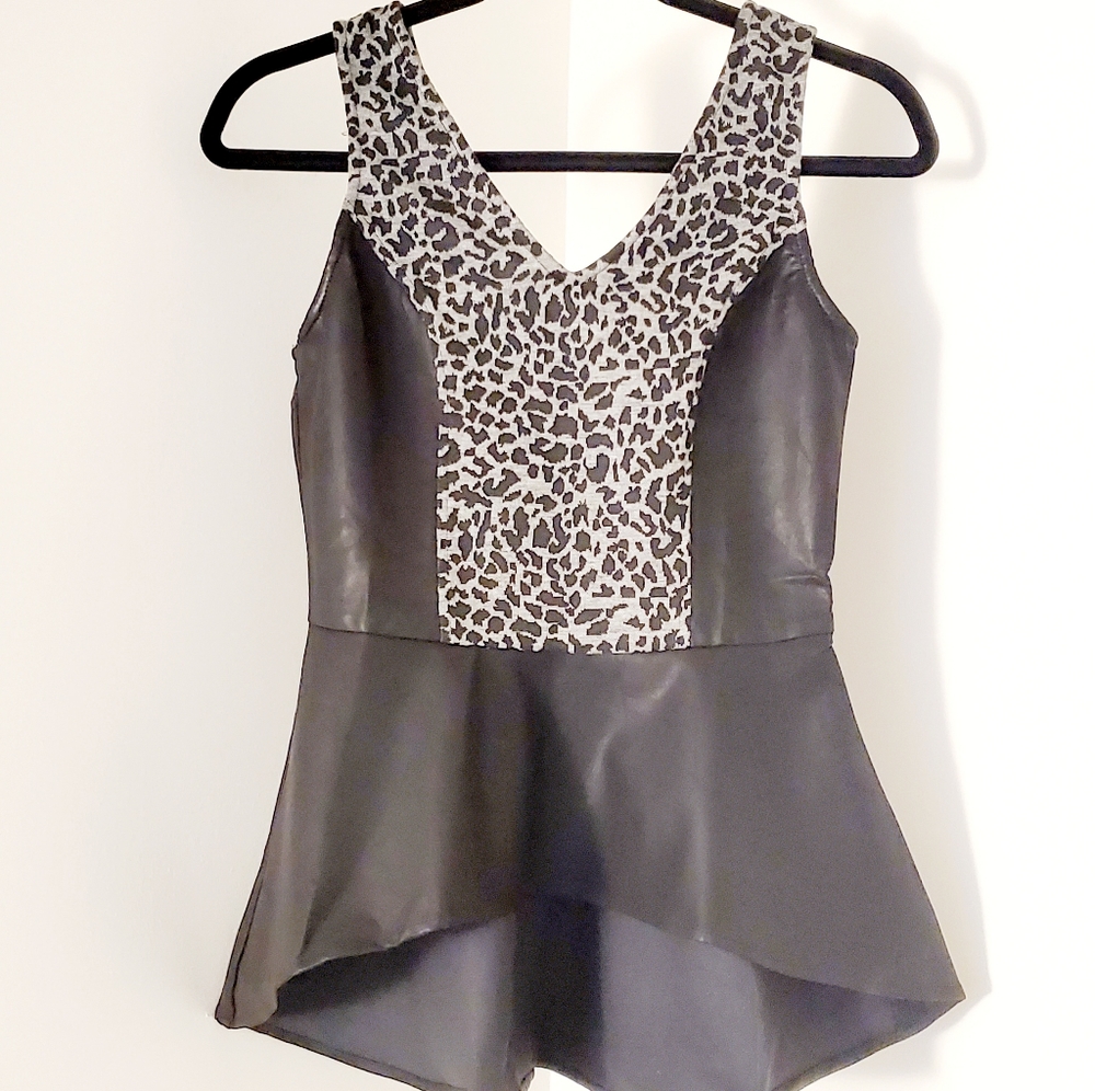 Faux Leather Peplum